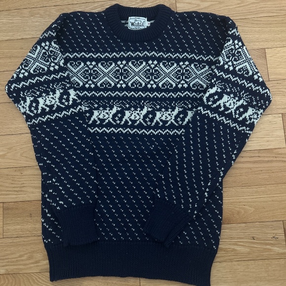 🩷 100% wool vintage Wooltich fair isle reindeer sweater 🩷 - Picture 1 of 3